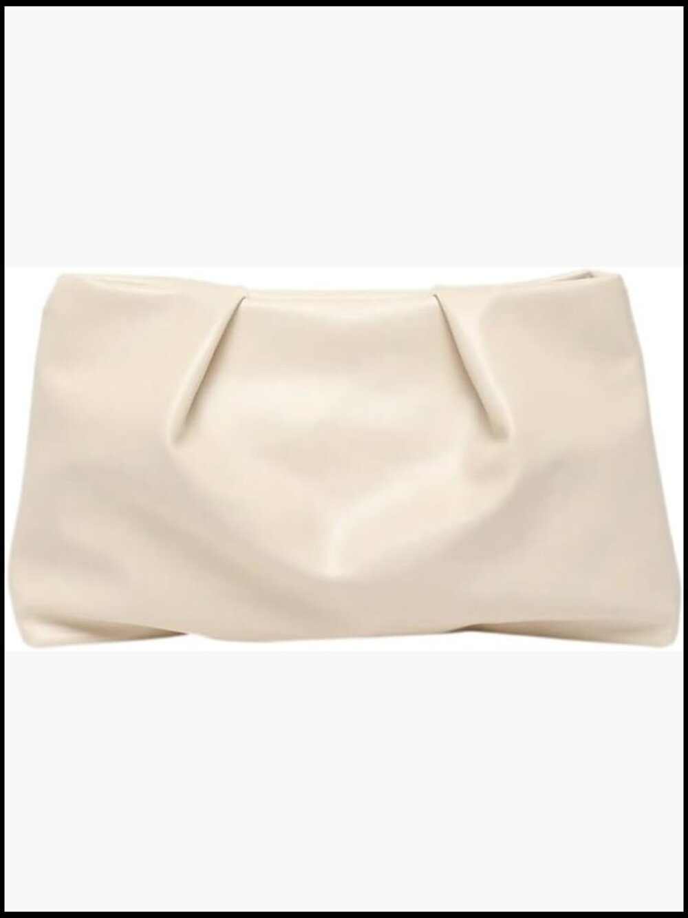 PU Leather Clutch Purse Small Zipper Ruched Minimalist Handbag Wristlet - Picture 1 of 5
